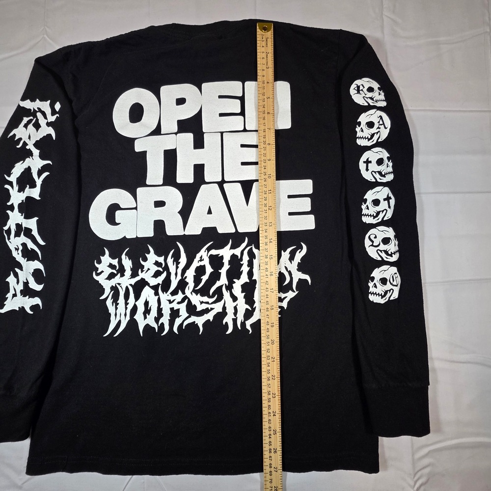 Elevation Worship Rattle Open The Grave Black Long Sleeve Graphic T-Shirt Mens M - Picture 2 of 9